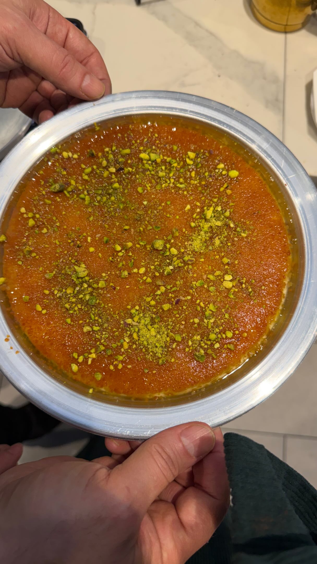 Fresh knafa with pistachio
